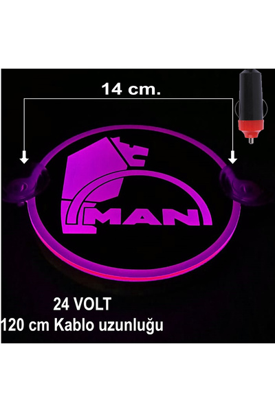 pozantiaksesuardunyasi LED IŞIKLI ARMA MAN TGX-TGS-TGA-TGL ASLAN LOGO CAM ÖNÜ...