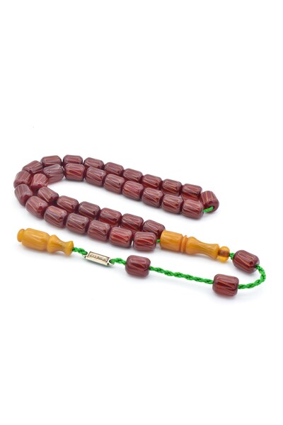 Murty99 Şekrü Baba Signed Pencil Handcrafted Burgundy Squeezed Amber Prayer B...