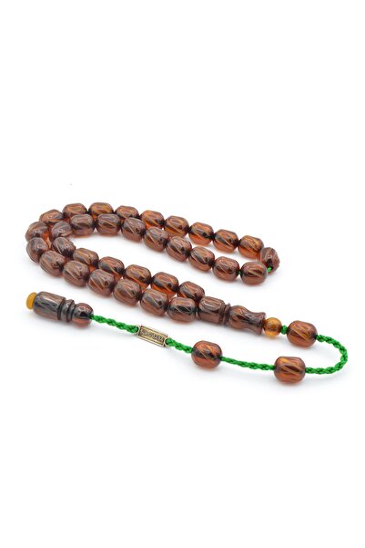Murty99 Şükran Baba Semnătură Pen Craftsmanship Brown Squeeze Amber Tasbih 004