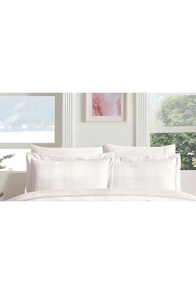 Taç Carly Jacquard Ecru Satin 2-Piece Pillow Case 50x70 Cm