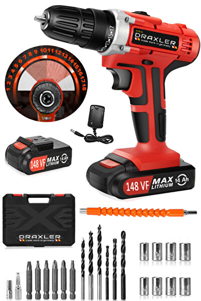 Genel Markalar Alman Yüksek Performan 148 VF 14 Ah Akülü Şarjlı Vidalama Matk...