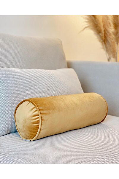 Hestia Home Kadife Silindir Yastık Fitilli