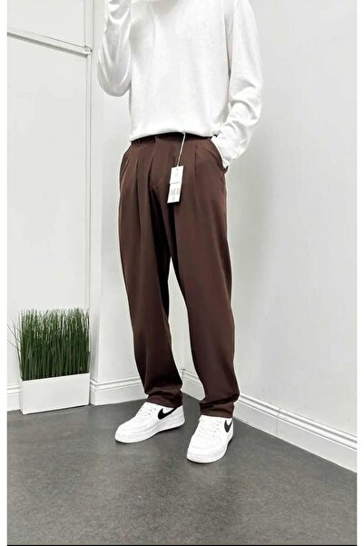 TÜZeMEN بنطلون رجالي من قماش الجوجر بطيات