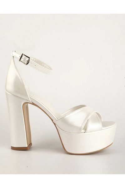 E&L Company 13cm Bridal Shoes - Off White, Pearl Leather, Non-Slip Bottom, Running Guarantee