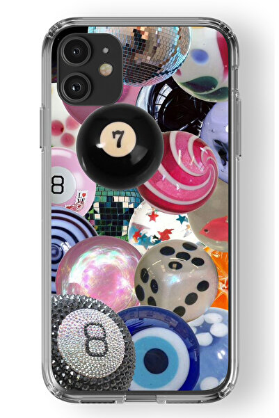Multitronic حافظة شفافة مطبوعة بتصميم كرات البلياردو المتوافقة مع هاتف آيفون 11