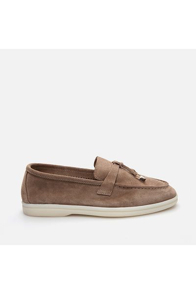Hotiç Γυναικείο Loafer από γνήσιο δέρμα μπεζ