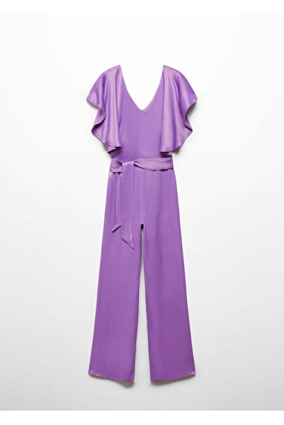 MANGO Woman Volanlı saten tulum