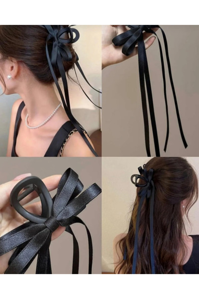 OKAVANGO Cataramă cu coadă cu fundă neagră pentru femei