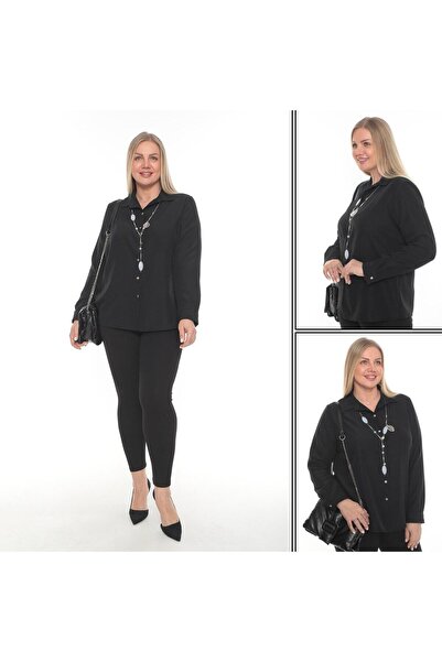 MG Kare  kolye aksesuarlı gömlek