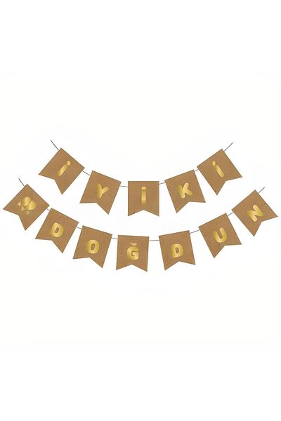 MODAT Happy Birthday Gilded - Gold Banner