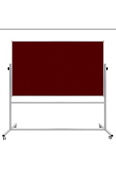 Panda KUMAŞLI PANO ÇİFT TARAFLI DÖNERLİ TEKERLEKLİ AYAKLI BORDO RENK 120X200
