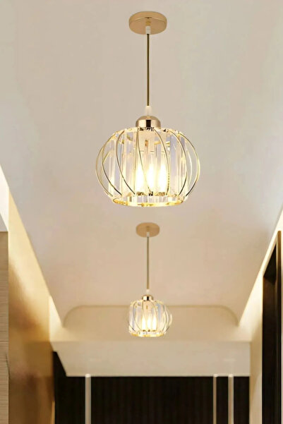 Ultra Home Quadral Model Gold Renk Kaplama Kristal Taşlı Metal Gövde Yeni Nes...