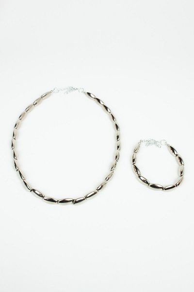 Pridza Metallized Necklace Bracelet Set