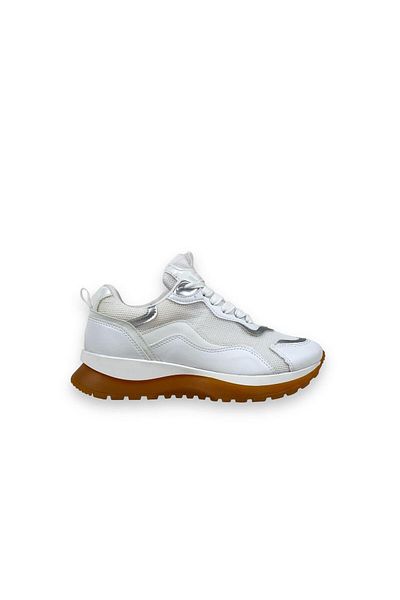 bescobel Women's Sedfa White Mesh Lace-up Summer Daily Walking Sports Sneaker 3 Cm Sp300