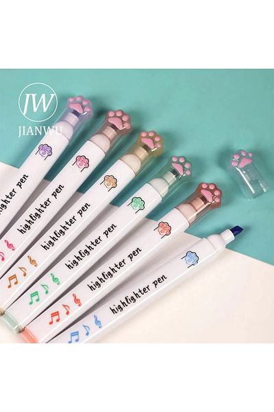 Adil Baba Cat Claw Paw Shaped 6-Piece Highlighter Set
