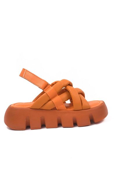 bescobel Dámské sandály Penny Orange s vysokou podrážkou