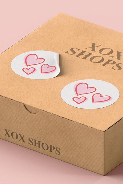 Basic Sense Coated Thank You Sticker Thanks Label Heart Packaging Packaging Label - 3x3cm 90 Pieces - ST2097