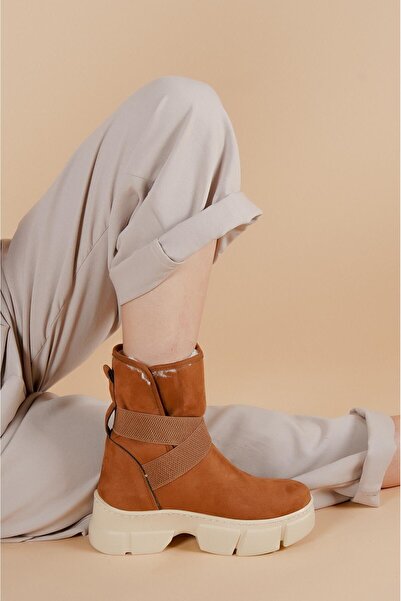 bescobel Дамски ботуши от велур с ръчно изработен кожух от кожа