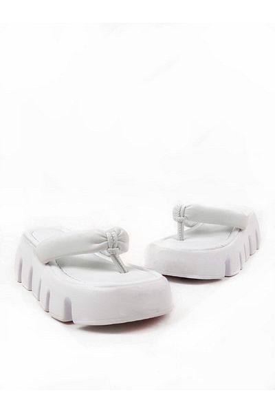 bescobel Flip-flops cu talpă ortopedică Pundy albă pentru femei