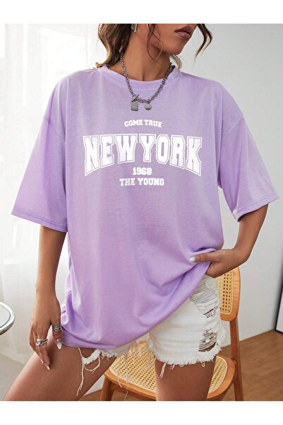 Yasolin Unisex Žene/Muškarci Njujork Prilagođeno Štampano Šareno Oversize kro...