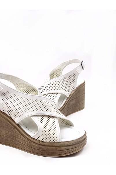 bescobel Women's White Vender High Heel Platform Orthopedic Sole Sandals