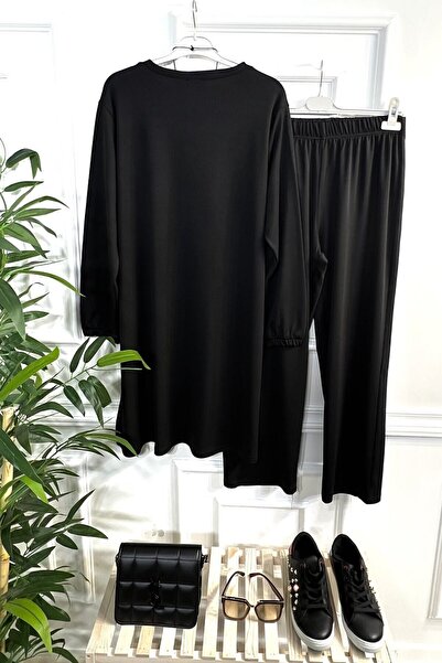 Aşkı Endam Large Size Laurel Corded Full Flexible Double Set - Necklace - Black