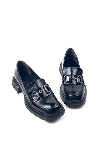 bescobel Kadın Sİyah Merta Tokalı Rugan Leofer Makosen Günlük Ayakkabı