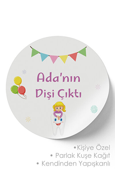 deer art Kişiye Özel Diş Buğdayı Günü Etiketi (Sticker) - 3x3cm 52 Adet