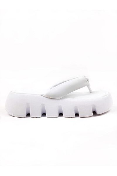 bescobel Flip-flops cu talpă ortopedică Pundy albă pentru femei