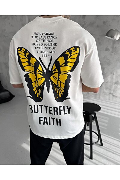 AMMA Unisex Butterfly Faith Printed 100% Cotton Premium Fabric T-shirt