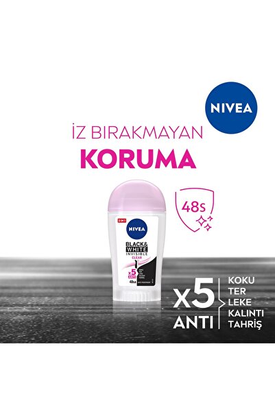 NIVEA Kadın Stick Deodorant Black&white Invisible Clear 50 ml