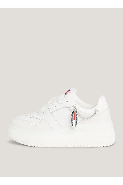 Tommy Hilfiger Ecru Women's Leather Sneakers EN0EN02421YBL