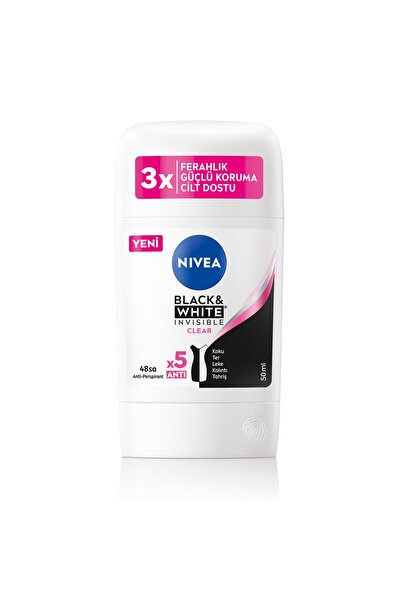 NIVEA Kadın Stick Deodorant Black&white Invisible Clear 50 ml