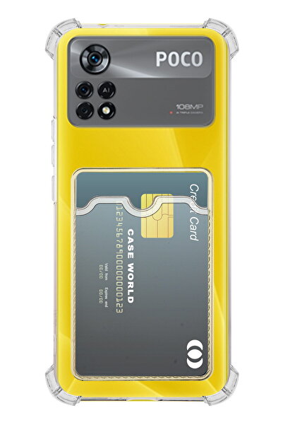 CaseWorld Xiaomi Poco X4 Pro Kapak Kamera Korumalı Kartlıklı Darbe Emici Özel...