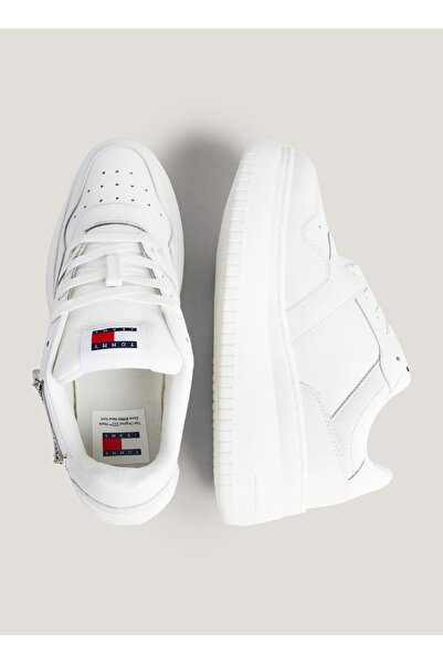 Tommy Hilfiger Ecru Women's Leather Sneakers EN0EN02421YBL