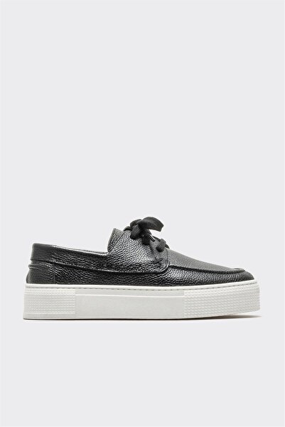 Elle Shoes Siyah Deri Kadın Günlük Ayakkabı