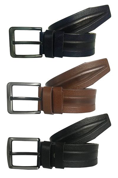 GoDeri Super set de 3 curele din piele naturală 4,5 cm=3buc.66-68-69