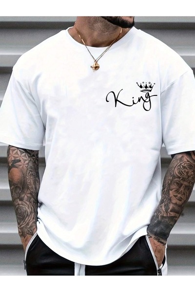 BEETON Tricou cu sigla King - Tricou cu mânecă scurtă oversize cu decolteu și...