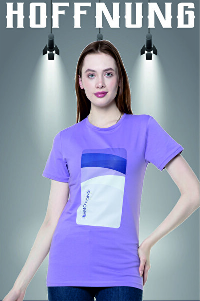 HOFFNUNG Μπλουζάκι Mobile Emotions Ψηφιακή εκτύπωση 100% βαμβακερό λεπτή εφαρμογή Slim Fit Crew λαιμόκοψη κοντομάνικο μπλουζάκι