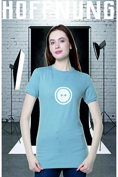 HOFFNUNG Μπλουζάκι με κουμπιά ψηφιακής εκτύπωσης 100% βαμβακερό κοντομάνικο μπλουζάκι με λεπτή εφαρμογή