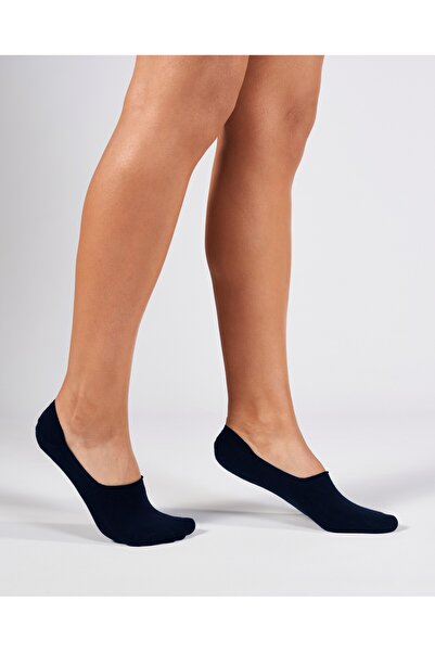 Forwena Комплект от 3 тъмносини безшевни невидими чорапи от модал без ластик за жени