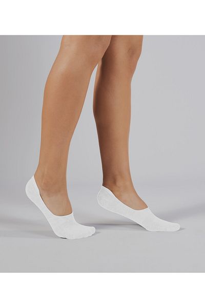 Forwena Pack of 3 White Modal Elastic Seamless Women's Ballerina Invisible Socks