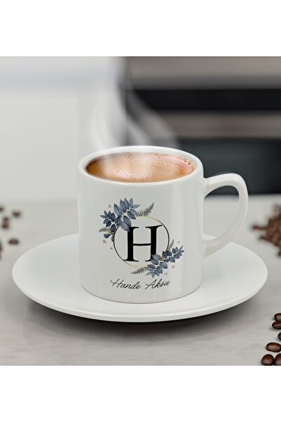 Bk Gift Kişiye Özel Baş Harfli İsimli Türk Kahvesi Fincanı, Sevgiliye Hediye,...