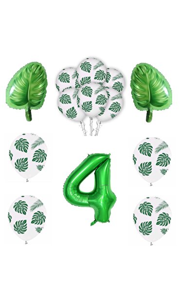 BEST PARTİ DOĞUM GÜNÜ PARTİ SÜSLERİ نمط الورقة الخضراء - مجموعة بالونات من ال...