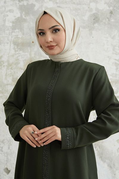 InStyle Ferace بتفاصيل حجرية - كاكي