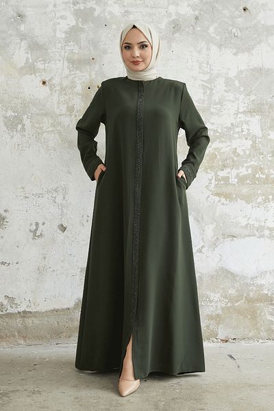 InStyle Ferace بتفاصيل حجرية - كاكي