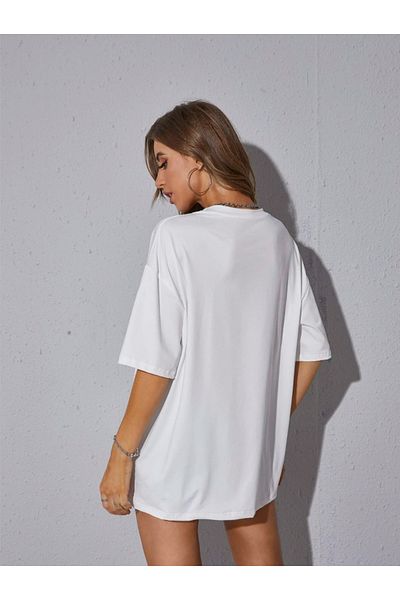 Revasser Unisex γυναικείο/ανδρικό μπλουζάκι NASA πολύχρωμο, προσαρμοσμένο εμπριμέ, βαμβακερό χτενισμένο μπλουζάκι