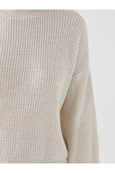 LC Waikiki Bisiklet Yaka Kendinden Desenli Uzun Kollu Kadın Triko Kazak