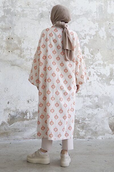 InStyle Ethnic Pattern Long Kimono - Orange