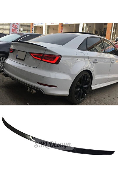 SML Dizayn Audi A3 Sedan 8V 2013-2020 Bagaj Spoiler-Spoyler Parlak Siyah A3 S...